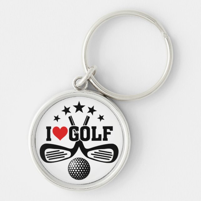 Chaveiro Golfe - Golfe Cruzado, Eu Adoro Golfe (Frente)