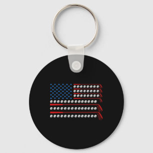 Chaveiro Golfe Patriótico Usa Bandeira Golfe Clusters 4 De