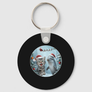 Chaveiro Golfinho De Natal De Inverno Selfie Com San