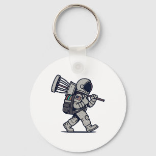 Chaveiro Golfista de Disco Astronauta Divertido Golfe de Di