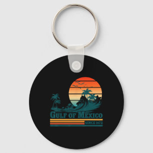 Chaveiro Golfo do México desde 1672 Vintage Sunset Beach T-