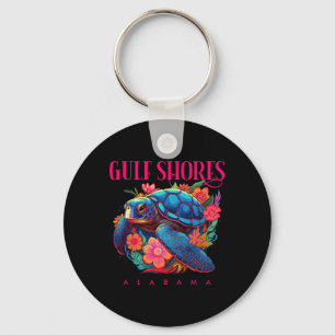 Chaveiro Golfo Shores Alabama Floral Beach Turtle Souvenir