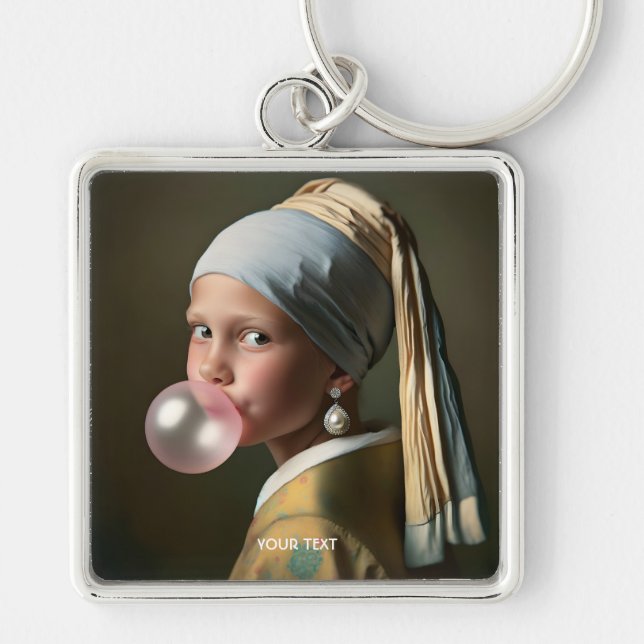 Chaveiro Goma-Bolha Rosa Fantasia (Frente)