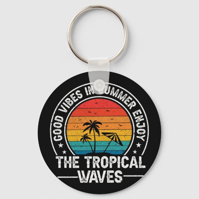 Chaveiro Good Vibes Summer Tropical Waves-64107 (Frente)