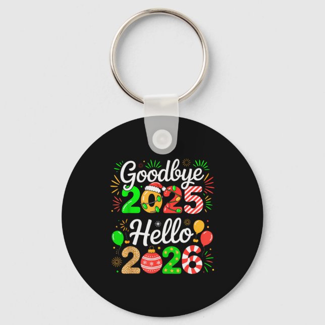 Chaveiro Goodbye 2025 Hello 2026 Happy New Year's Eve Chris (Frente)