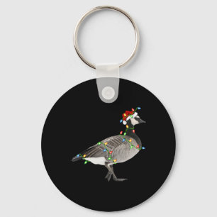 Chaveiro Goose Bird Lover Xmas Santa Hat fica no Natal