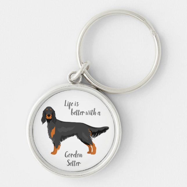 Chaveiro Gordon Setter chaveiro. Itens personalizados para  (Frente)