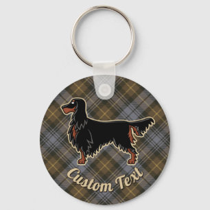 Chaveiro Gordon Setter sobre Weathered Gordon Tartan