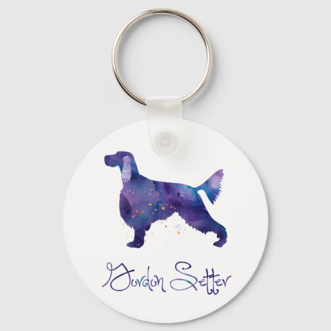 Chaveiro Gordon Setter Watercolor (Frente)