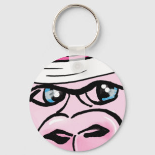 Chaveiro Gorila rosa com faixa de suor