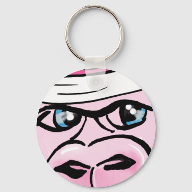 Chaveiro Gorila rosa com faixa de suor (Frente)