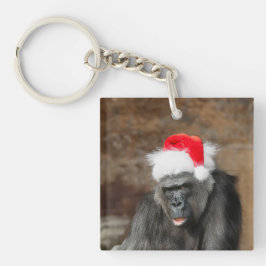 Chaveiro Gorilla Biddy em um Chapéu Festivo de Natal