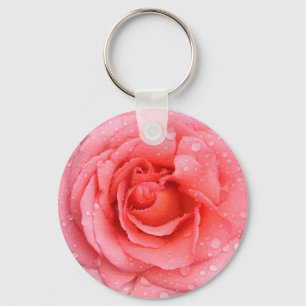 Chaveiro Gotas de Água de Rosa Rosa Romântica