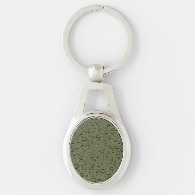 Chaveiro Gotas de água verde-oliva (Frente)