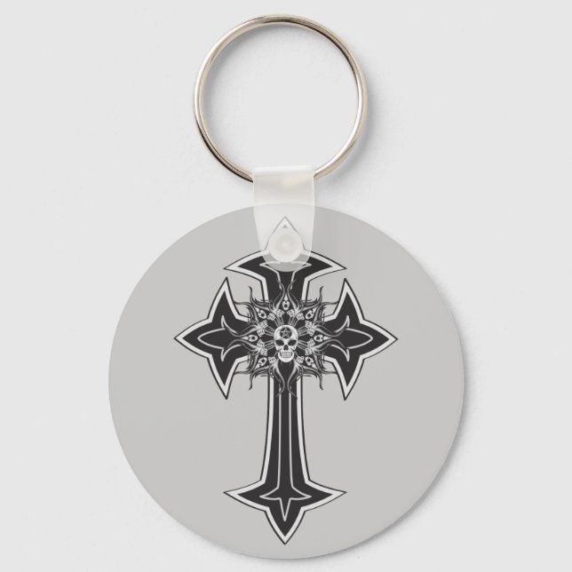 Chaveiro Goth Skull Cross (Frente)
