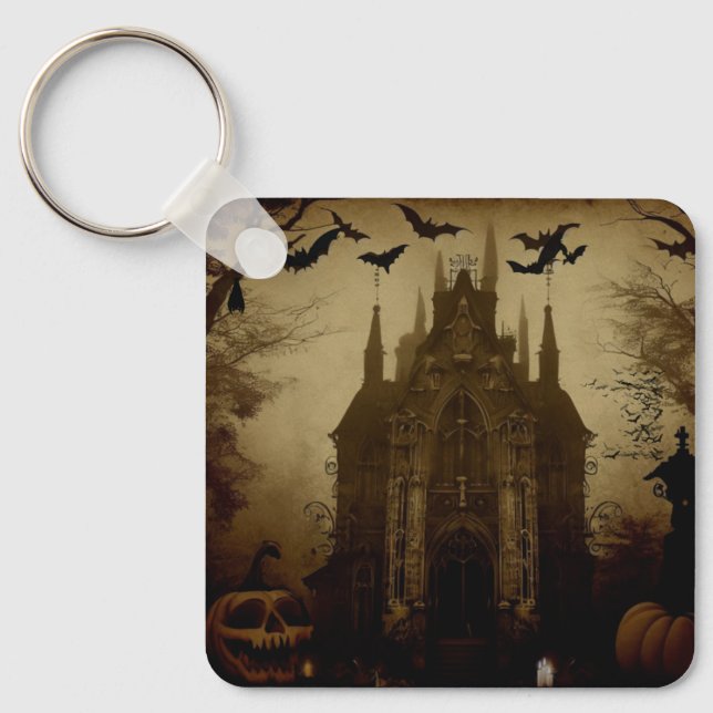 Chaveiro Gótico/Halloween/outono/abóbora (Frente)