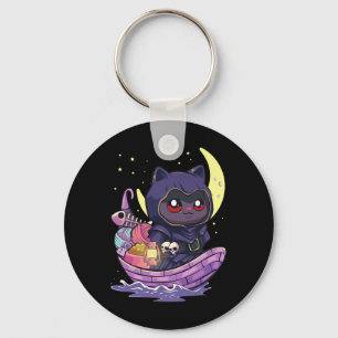 Chaveiro Gótico Pastel Kawaii Anime Ferryman Cat Com Yarn C