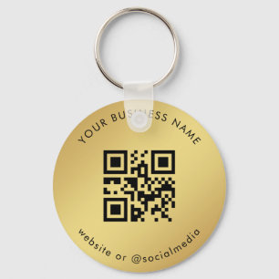 Chaveiro Gradação Dourada Verificação de Código Qr de Sua E