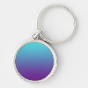 Chaveiro Gradiente de Fundo Simples Turquesa Azul Roxo