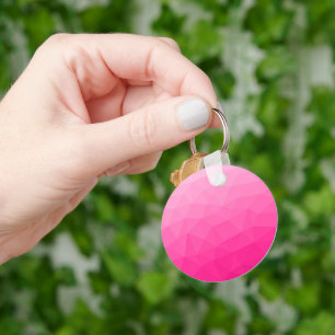 Chaveiro Gradiente Rosa Quente Padrão de Malha Geométrica