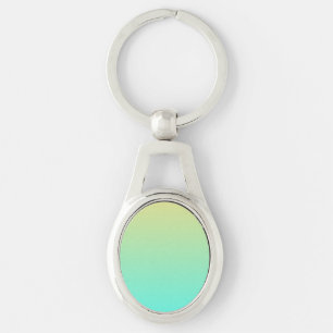 Chaveiro Gradiente Simples Pastel Amarelo Turquesa
