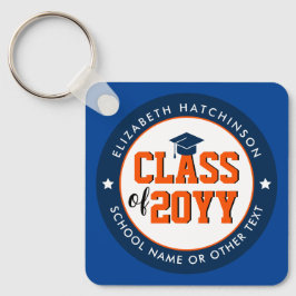 Chaveiro Graduação da Turma de 2026 da Classe Azul e Laranj