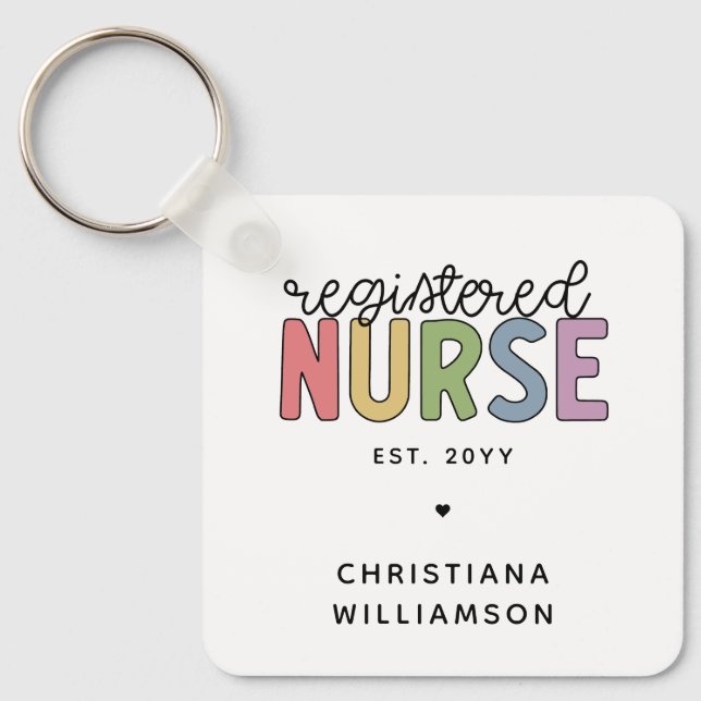 Chaveiro Graduação de Enfermeira Registrada Colorida Person (Frente)