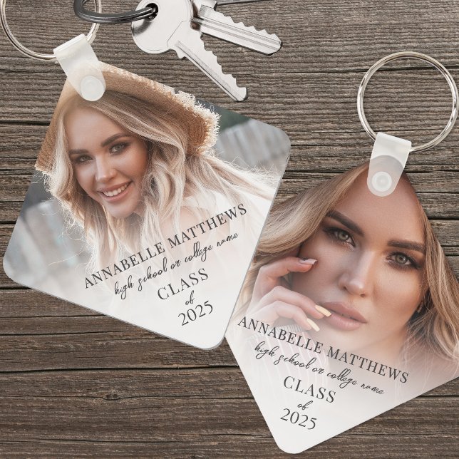 Chaveiro Graduação de Foto Elegante (Elegant Photo Graduation keychain)