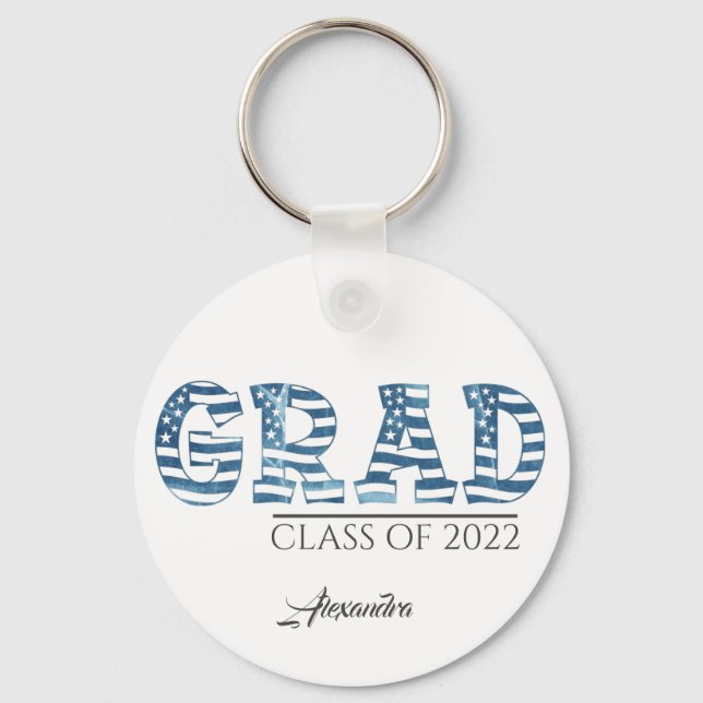 Chaveiro Graduação de Texto Personalizado do Sinalizador Na (Frente)