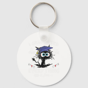 Chaveiro Graduação Graduada De Gato Negro Engraçado No Dia