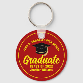 Chaveiro Graduação Personalizada do Formando Amarelo Vermel