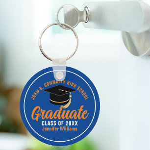 Chaveiro Graduação Personalizada do Formando Azul Laranja 2