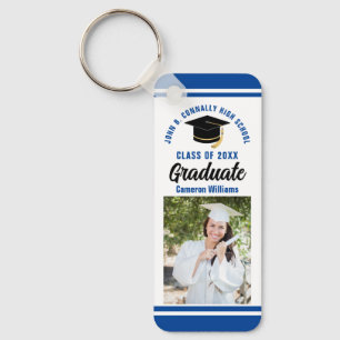 Chaveiro Graduação Personalizada para Foto do Formando Azul