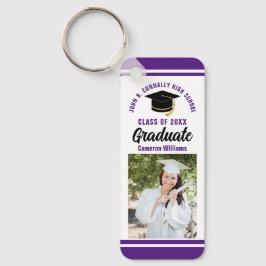 Chaveiro Graduação Personalizada para Foto do Formando Roxo