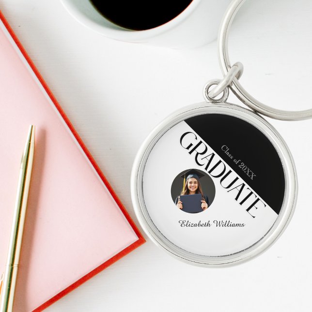 Chaveiro Graduação Simples Preto e Branco (Criador carregado)