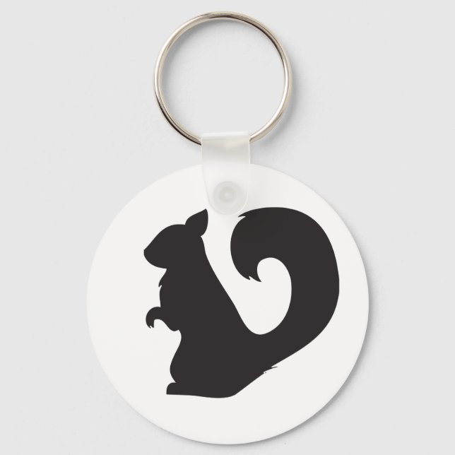 Chaveiro Gráfico da silhueta de arincas de esquilo (Frente)