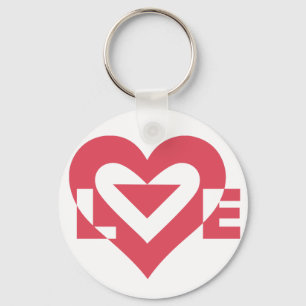 Chaveiro Gráfico de Amor legal, Rosa Cereja