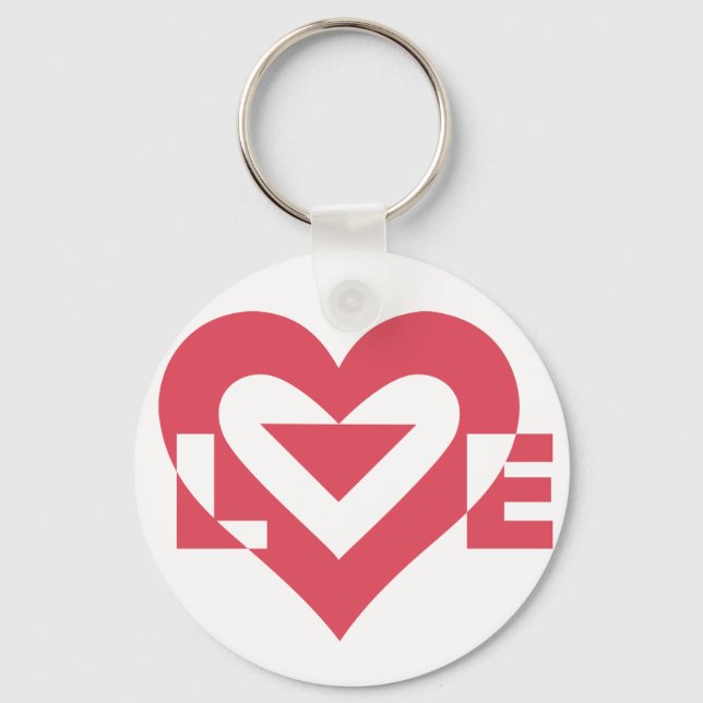 Chaveiro Gráfico de Amor legal, Rosa Cereja (Frente)