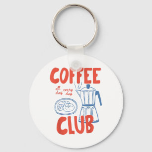 Chaveiro Gráfico De Café Retro Para Café Para Lover De Café