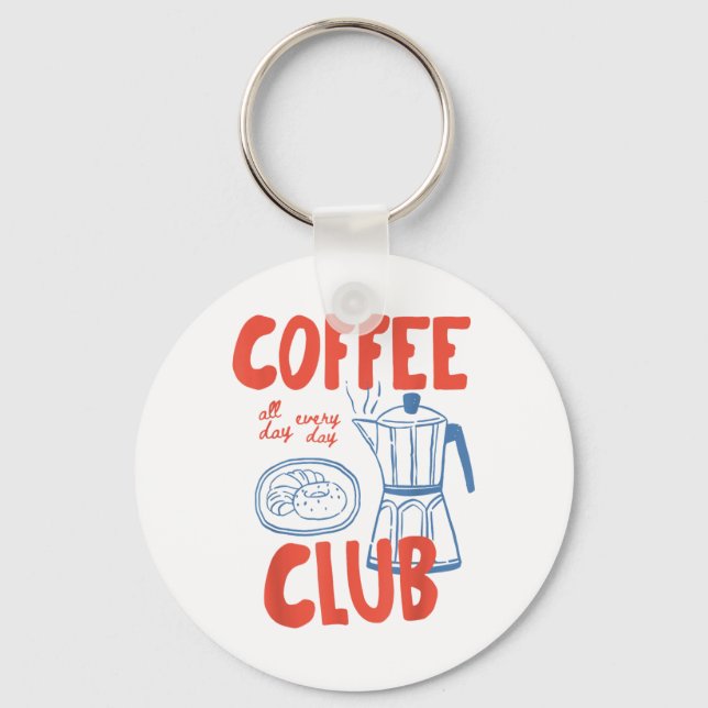 Chaveiro Gráfico De Café Retro Para Café Para Lover De Café (Frente)