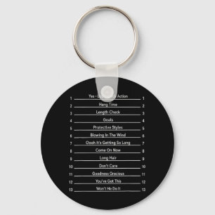Chaveiro Gráfico de Crescimento de Cabelo Engraçado Medição