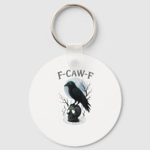 Chaveiro Gráfico de Halloween Caveira de Corvo Gótico F Cro