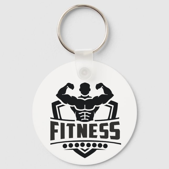 Chaveiro Gráfico de Motivação Fitness | Vida Forte e Ativa (Frente)