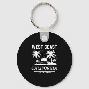 Chaveiro Gráfico de verão de praia vintage da costa oeste d