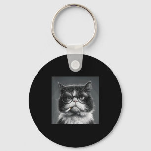 Chaveiro Gráfico Engraçado Gato Fumando Adulto Engraçado _2