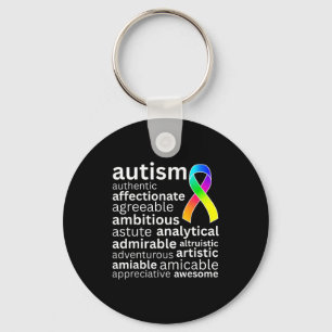 Chaveiro gráfico motivacional palavras inspiradoras autismo