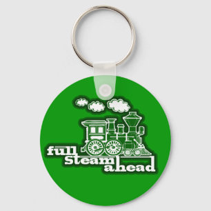 chaveiro gráfico verde do comboio "Cheio a vapor"