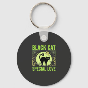 Chaveiro Gráficos de Amor Especial de Gato Preto no Hallowe