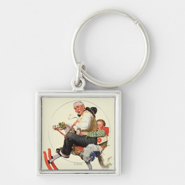 Chaveiro Gramps no cavalo de balanço (Frente)