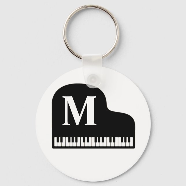 Chaveiro Grand Piano Monogram Pianist Personalize  (Frente)